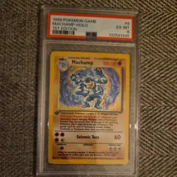Machamp #8 1999 Pokemon Base Set 1st Edition Holo Rare PSA 6 EX MT - Image 1
