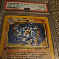 Machamp #8 1999 Pokemon Base Set 1st Edition Holo Rare PSA 6 EX MT - Image 3