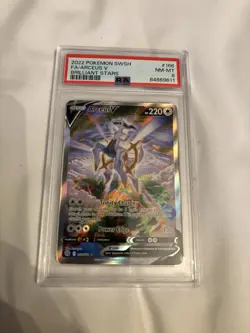 Pokemon 2022 Arceus V 166/172 Full Art Ultra Rare Brilliant Stars PSA 8 - Image 1