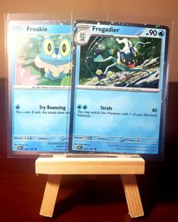 🌧 Pokemon TCG 💦 Froakie 056 & Frogadier 057 - Obsidian Flames Cosmos Holo NM - Image 1