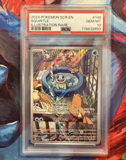 PSA 10 Squirtle 148/142 Stellar Crown Illustration Rare Pokemon TCG - Image 1