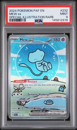 Mew EX 232/091 Special Illustration Rare Paf En-paldean Fates Pokemon PSA 9 - Image 1