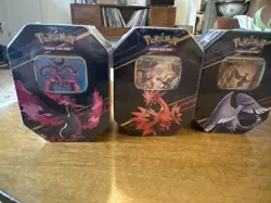 Pokemon TCG: Crown Zenith Tin Set of 3 - Articuno Moltres Zapdos - Sealed - New - Image 1