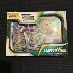 Pokemon TCG: Leafeon VStar Special Collection Box Sealed Evolving Skies Booster - Image 1