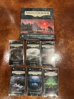 Arkham Horror Card Game Innsmouth Conspiracy Expansion and 6 mythos packs BNIS - Image 1