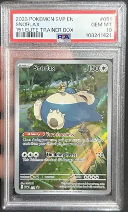 Pokemon Snorlax 051 Scarlet & Violet Promo Holo PSA 10 English TCG Card - Image 1