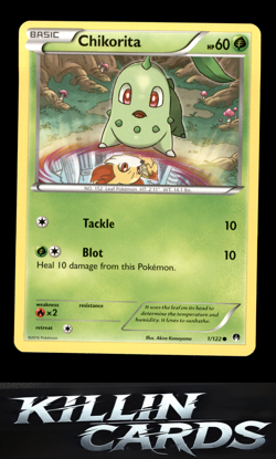 Chikorita 1/122 Pokemon Common XY - BREAKpoint Card LP - Image 1