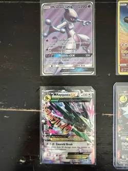 HIGH END Pokemon TCG 4 Card Lot Mewtwo GX, Zekrom, M Rayquaza EX, M Gardevoir EX - Image 2