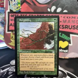 Vintage 1998 MTG Stronghold Burgeoning Card LP magic the gathering MTG GREEN - Image 4