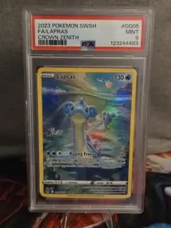Pokemon TCG Lapras Crown Zenith: Galarian Gallery Holo Card PSA 9 Mint GG05/GG70 - Image 1