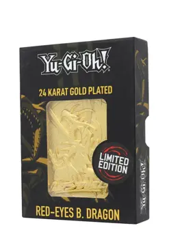 Yu-Gi-Oh! Limited Edition 24k Gold Plated Metal Card Red Eyes B. Dragon New - Image 1