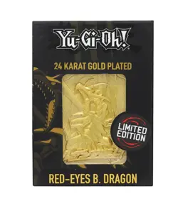 Yu-Gi-Oh! Limited Edition 24k Gold Plated Metal Card Red Eyes B. Dragon New - Image 2