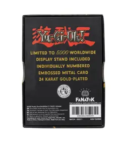 Yu-Gi-Oh! Limited Edition 24k Gold Plated Metal Card Red Eyes B. Dragon New - Image 5
