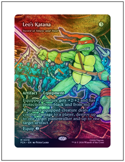 1x Leo's Katana, Borderless Art - Foil, Magic MTG NM - Image 1