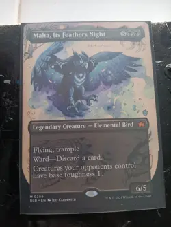 Maha, Its Feathers Night (Borderless) Bloomburrow Regular Mythic Rare - Image 1