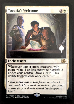 MTG ~ TOCASIA'S WELCOME ~PROMO PACK: THE BROTHERS WAR ~ PROMO RARE ~ NEAR MINT - Image 1