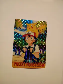 Pokemon HOLO Vintage Pocket Monsters Prism Sticker 1998 Nintendo Ash Pikachu #1 - Image 1