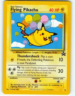Flying Pikachu - #25 WOTC Black Star Promo - Pokemon TCG - 2001 - Image 1