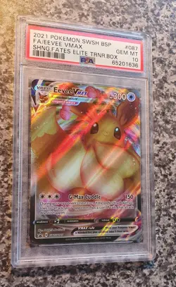 PSA 10 Pokemon SWSH087 Eevee VMAX Shining Fates Elite Trainer Box Promo FULL ART - Image 2
