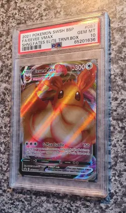 PSA 10 Pokemon SWSH087 Eevee VMAX Shining Fates Elite Trainer Box Promo FULL ART - Image 3