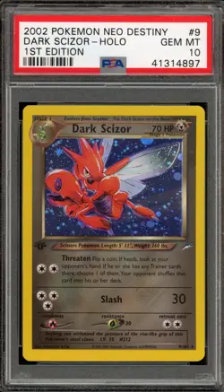 Pokemon Dark Scizor Neo Destiny 1st Edition Holo Rare #9 PSA 10 Gem Mint - Image 1