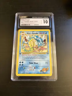 2000 Pokemon 1st Edition Misty's Gyarados 13 Holo Gym Challenge CGC 10 Gem Mint - Image 1