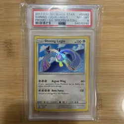 2017 POKEMON SM BLACK STAR PROMO #SM82 SHINING LUGIA-HOLO PSA 8 - Image 1
