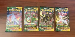 4 Pokemon Evolving Skies Booster Packs - Loose - 1 Of Each Pack Artwork (C) - Image 1
