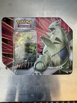 Pokemon TCG V Strikers Tin TYRANITAR V Full Plastic Seal NEW - Image 1