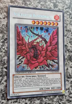 Yugioh Error! misprint Black Rose Dragon CT05-DE003 Secret Rare Limited 2008 - Image 2