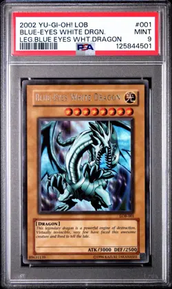 PSA 9 Blue-Eyes White Dragon LOB-001 The Legend of Blue Eyes White Dragon - Image 1