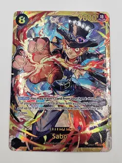 Bandai One Piece CCG Sabo OP07-118 Special Holo 9000 Power 8 Cost - Image 1