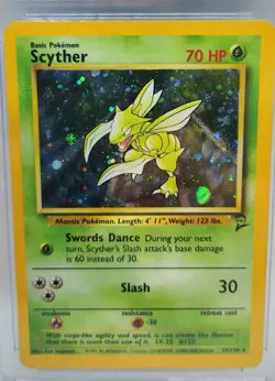 SCYTHER Holo Base Set 2 Rare 2000 Pokemon Card Game # 17/130 CGC 7.5 NEAR MINT+ - Image 2