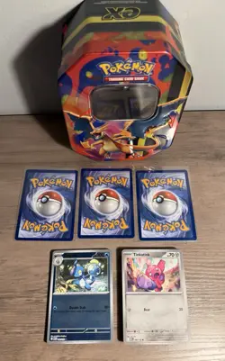 Pokemon TCG MEGA CHARIZARD Y Ex Tin Open Including Promo Card / Tin / Hits Nm - Image 2