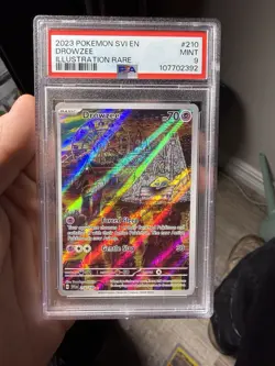 2023 Pokemon SVI en Drowzee Illustration Rare Card #210/198 PSA 9 - Image 1