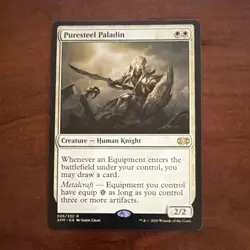 Wizards Puresteel Paladin Rare Foil Creature Human Knight Double Masters White - Image 1
