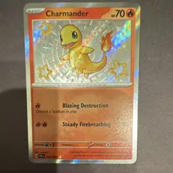 Pokemon Charmander 109/091 SV: Paldean Fates Holo 70HP Firebreathing - Image 1