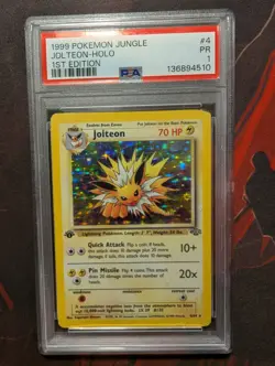 PSA 1 Jolteon 1st Edition Jungle 4/64 Holo Foil Rare 1999 Pokemon WoTC PR - Image 1