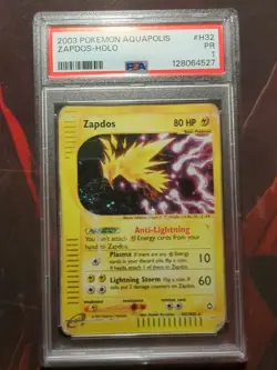 PSA 1 2003 Aquapolis Zapdos Holo Foil Rare H32/H32 WOTC E-Reader Series Pokemon - Image 1