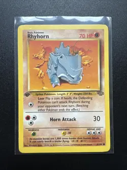 Pokemon TCG Rhyhorn Jungle 61/64 Regular 1st Edition Common - Image 1