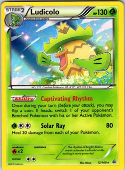 Ludicolo 12/160 XY - Primal Clash Pokemon NM Holo - Image 1