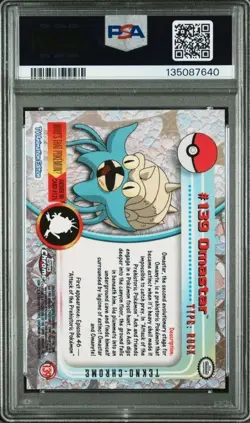 2000 TOPPS CHROME POKEMON T.V #139 OMASTAR PSA 10 GEM MINT PSA 10 LOW POP 6 - Image 2