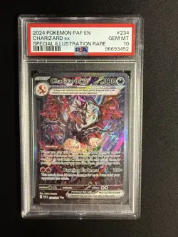 2024 POKEMON PAF EN PALDEAN FATES SPECIAL ILLUSTRATION RARE CHARIZARD EX PSA 10 - Image 1