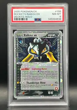 PSA NM-MT 8 -Rocket's Raikou Ex 108/107 Secret Rare Holo-2005 Pokemon Ex Deoxys - Image 2
