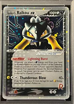 PSA NM-MT 8 -Rocket's Raikou Ex 108/107 Secret Rare Holo-2005 Pokemon Ex Deoxys - Image 3