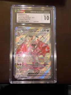 Charizard EX Pokemon 2024 Black Star Promos – 074 Paldean Fates Tin – Hollow - Image 1