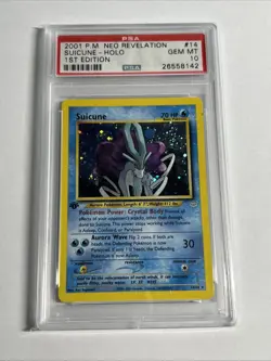 Pokemon Suicune Neo Revelation 1st Edition Holo Rare #14 PSA 10 Gem Mint - Image 1