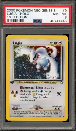 Pokemon Lugia Neo Genesis 1st Edition Holo Rare #9 PSA 8 - Image 1