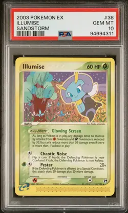 2003 POKEMON EX SANDSTORM #38 ILLUMISE PSA 10 - Image 1
