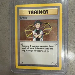 Pokemon TCG Brock 015/132 Gym Heroes Trainer Holo Rare Unlimited NM to LP - Image 1